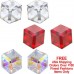 E066 Swarovski Crystal 6mm Cube Earrings Surgical Steel Post With Gift Box102816-Clear Crystal